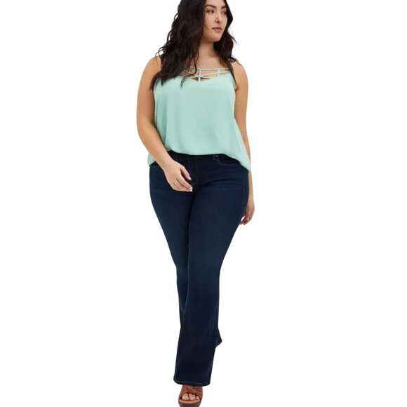 Torrid Bombshell Flare High-Rise Dark Wash Jeans - Size 10R - Picture 3 of 11